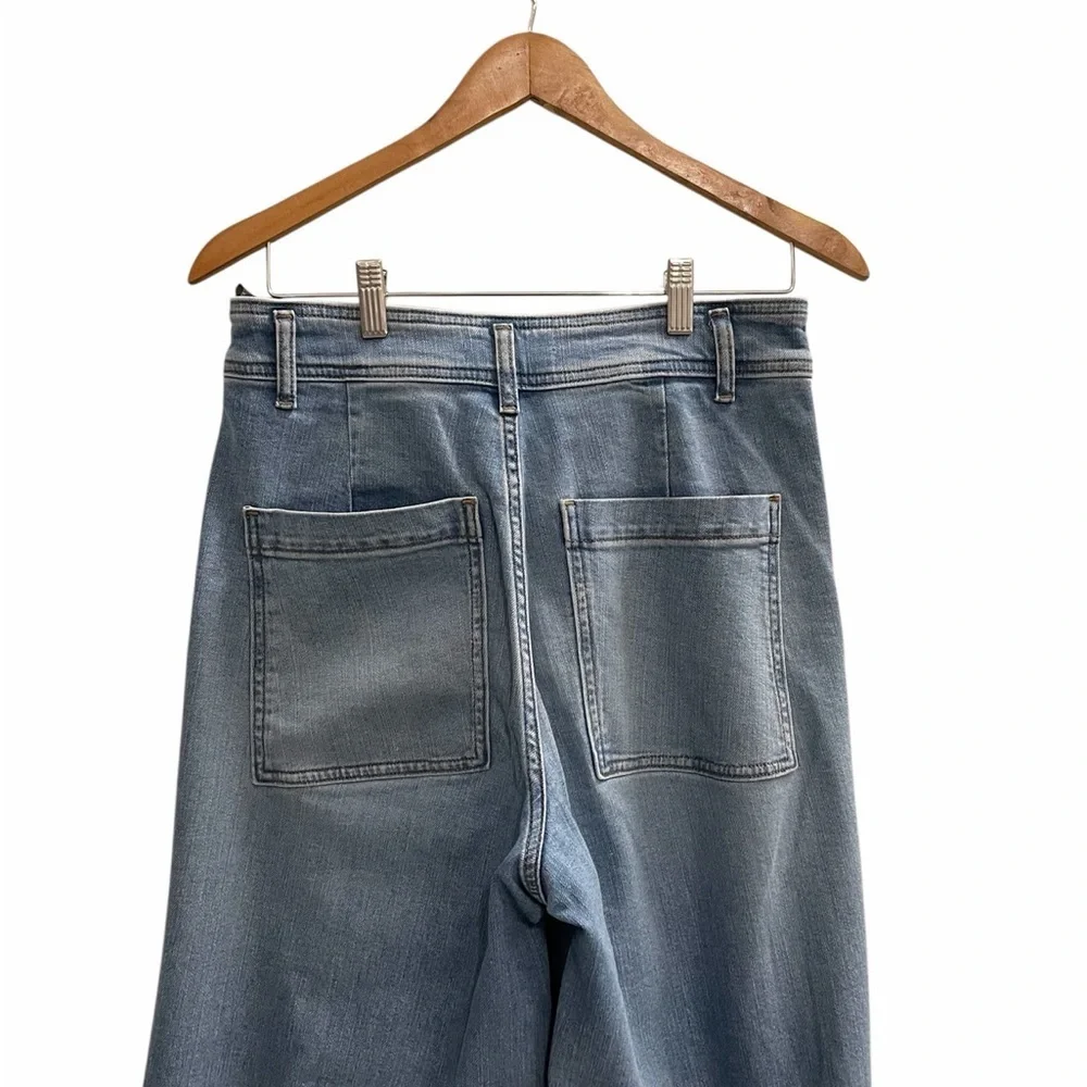 ZARA Wide Leg High Waist Jeans Size 10 - Picture 4 of 8